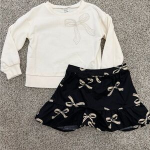 Carters matching bow skirt and sweatshirt set
